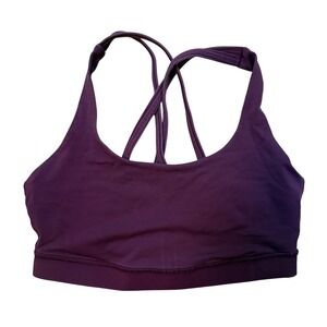 Lululemon Energy Bra Deep Plum Strappy Back Women's Size 2 Activewear